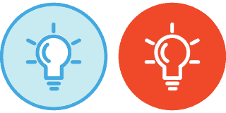 Lightbulb icon representing research and human factors